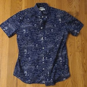 Hawaiian Shirt with Skyline Print